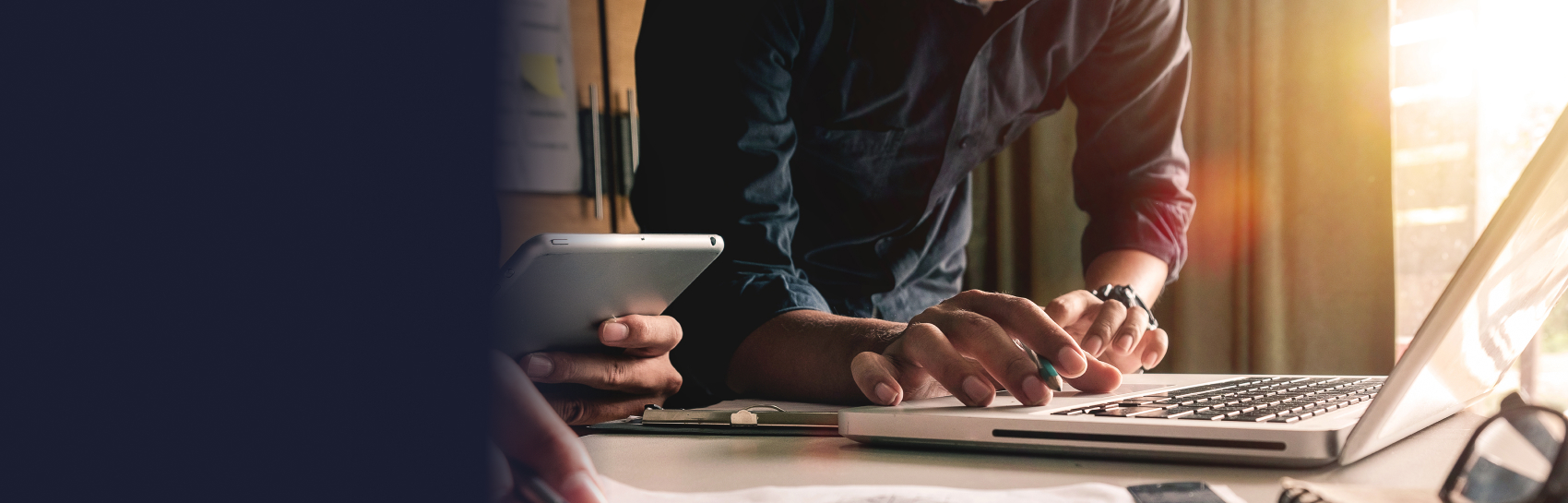 Person using a laptop