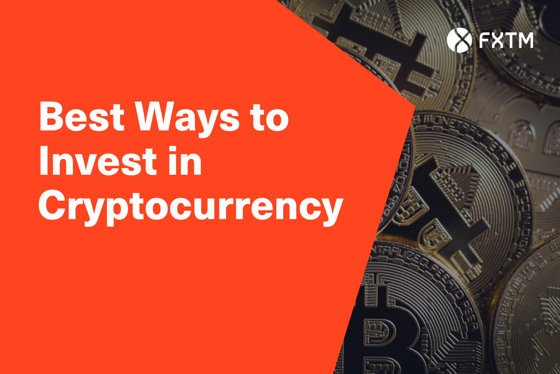 a gold pile of bitcoins with the heading best ways to invest in cryptocurrency